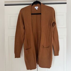 Women's Brown Open Front Cardigan